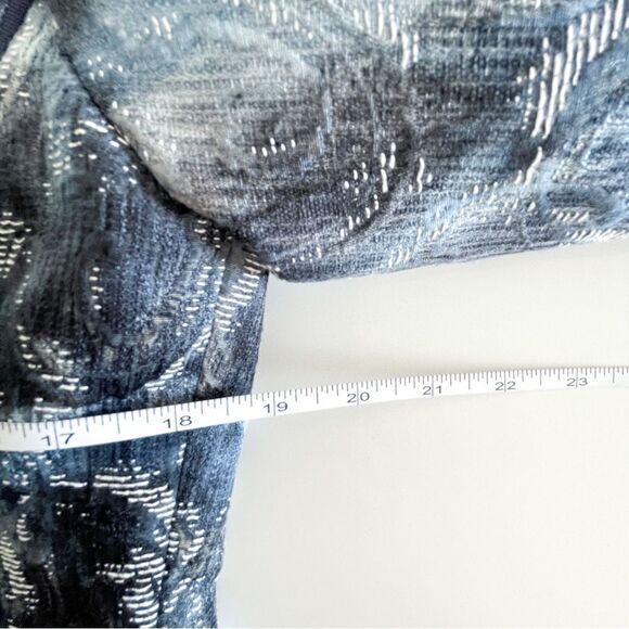 Tribal Jacket Mandarin Collar Black Blue Button Up Women's 10 Career Blazer - Picture 6 of 9